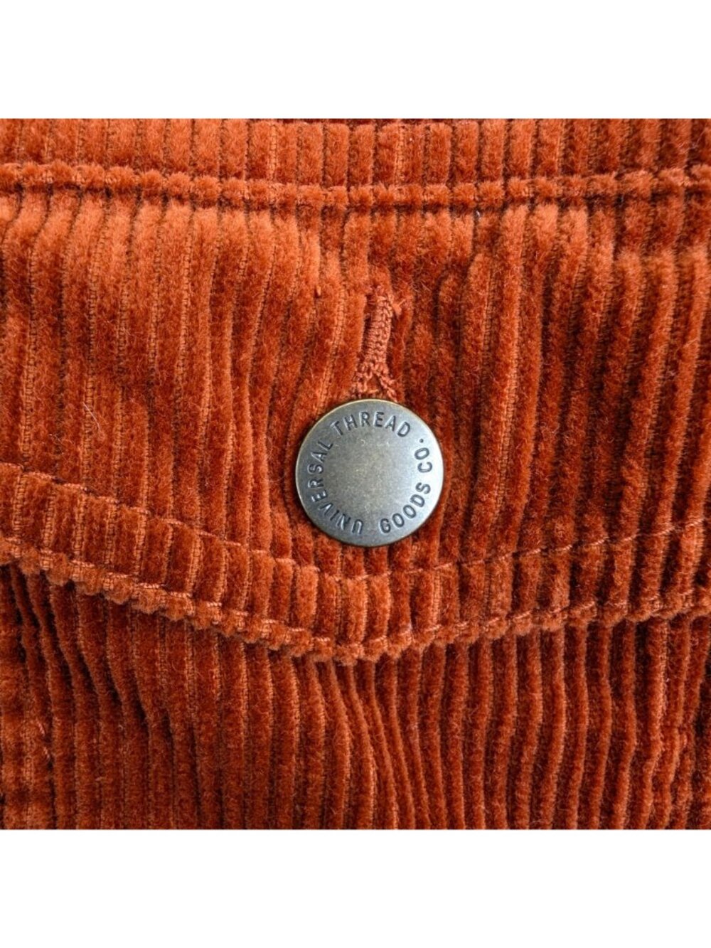 Universal Thread Freeborn Womens Corduroy Jacket Rust Orange Size M Snap Button - Picture 3 of 9